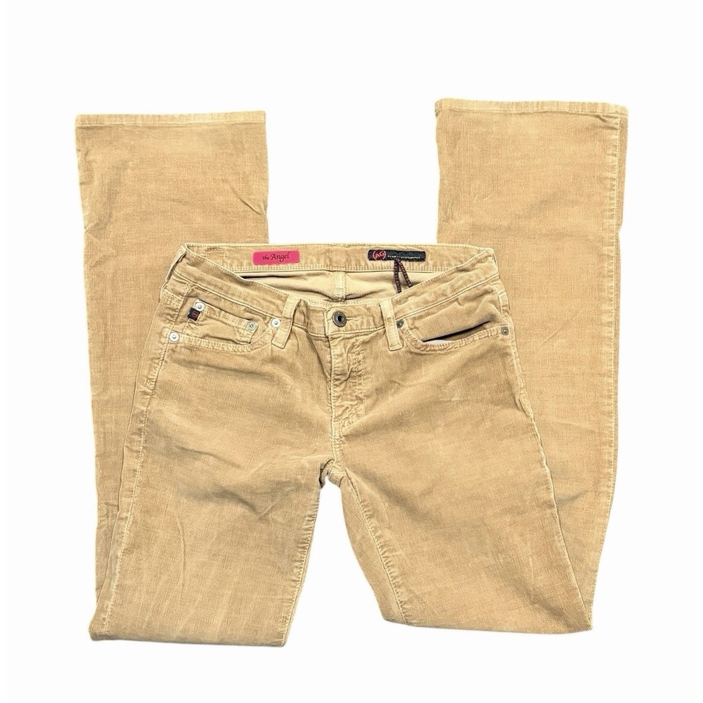 AG Adriano Goldschmied The Angel Pants Women 26R Tan Corduroy Bootcut Low‎ Rise